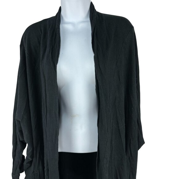 Michelle By Comune Black Open Front Cardigan Size XS 100% Cotton - Picture 7 of 8